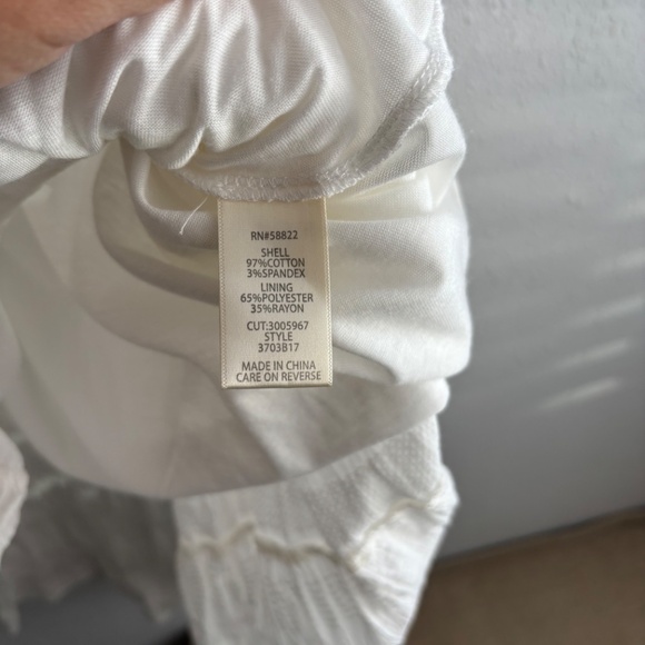 Max Studio White Textured Cotton Midi Skirt - Size Large - Picture 5 of 8